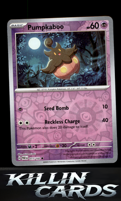 Reverse Holofoil Pumpkaboo 077/182 Pokemon Common SV04: Paradox Rift Card NM