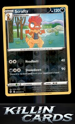 Reverse Holofoil Scrafty 099/203 Pokemon Uncommon SWSH07: Evolving Skies Card NM