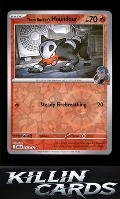Reverse Holofoil Team Rocket's Houndour 037/182 Pokemon Common SV10: Destined Ri