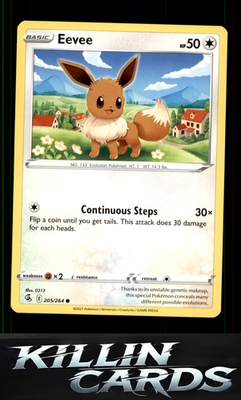 Eevee 205/264 Pokemon Common SWSH08: Fusion Strike Card NM