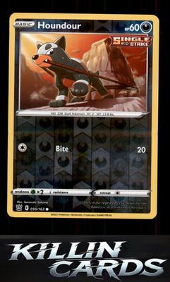 Reverse Holofoil Houndour 095/163 Pokemon Common SWSH05: Battle Styles Card NM