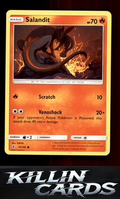 Salandit 15/145 Pokemon Common SM - Guardians Rising Card NM