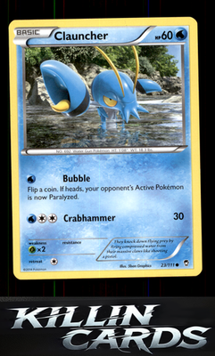 Clauncher 23/111 Pokemon Common XY - Furious Fists Card NM
