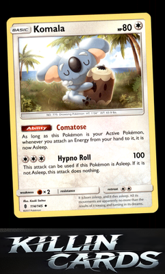 Komala 114/145 Pokemon Uncommon SM - Guardians Rising Card NM