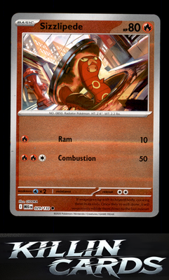 Reverse Holofoil Sizzlipede 029/132 Pokemon Common ME01: Mega Evolution Card NM