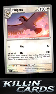 Pidgeot 018/165 Pokemon Uncommon SV: Scarlet & Violet 151 Card NM