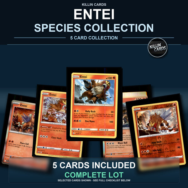 Pokemon TCG Entei Species Collection 5 Different Cards