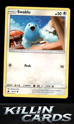 Swablu 79/111 Pokemon Common SM - Crimson Invasion Card NM