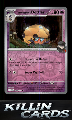 Reverse Holofoil Team Rocket's Dottler 088/182 Pokemon Common SV10: Destined Riv