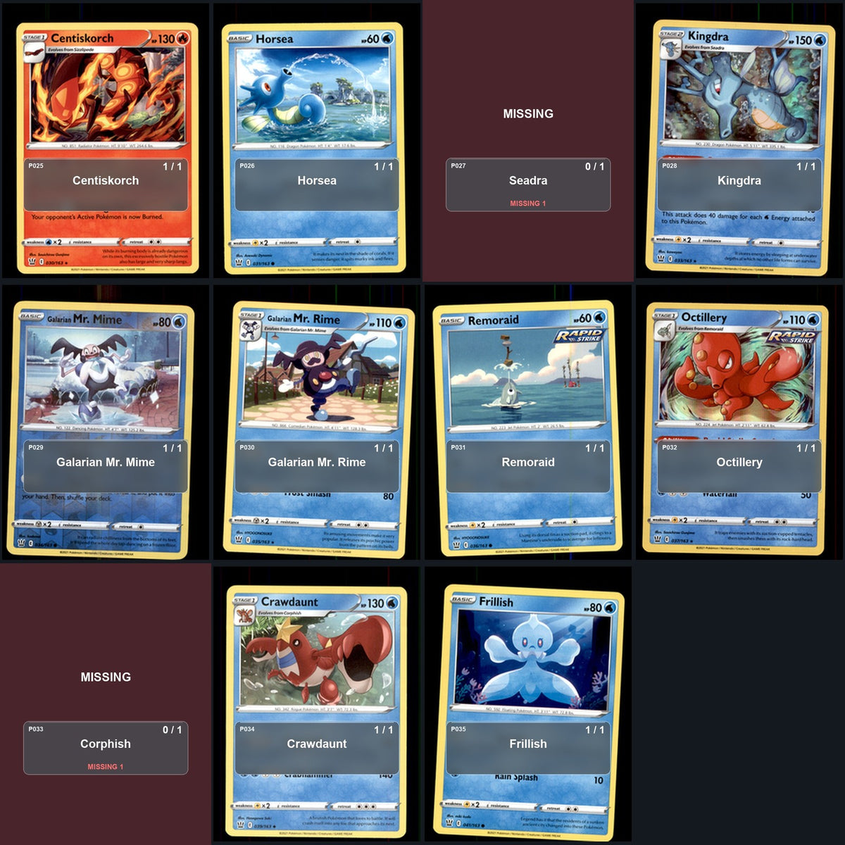 Pokemon TCG SWSH05: Battle Styles C/UC/R Standard Set 95 Cards