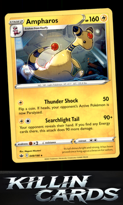 Ampharos 049/198 Pokemon Rare SWSH06: Chilling Reign Card NM