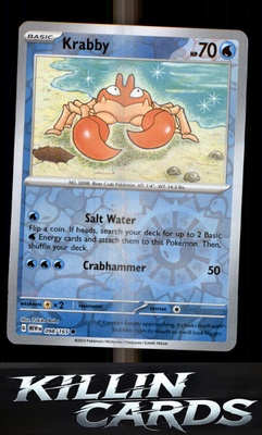 Reverse Holofoil Krabby 098/165 Pokemon Common SV: Scarlet & Violet 151 Card NM