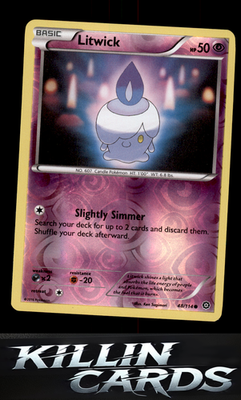 Reverse Holofoil Litwick 48/114 Pokemon Common XY - Steam Siege Card NM