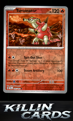 Reverse Holofoil Turtonator 035/162 Pokemon Common SV05: Temporal Forces Card NM
