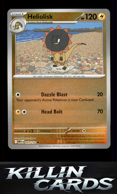 Reverse Holofoil Heliolisk 053/132 Pokemon Common ME01: Mega Evolution Card NM