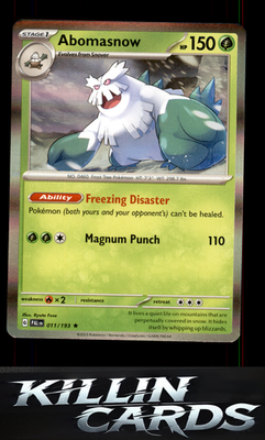 Abomasnow 011/193 Pokemon Rare SV02: Paldea Evolved Card NM