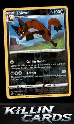 Reverse Holofoil Thievul 048/072 Pokemon Holo Rare Shining Fates Card NM