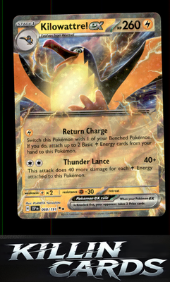 Kilowattrel ex 068/191 Pokemon Double Rare SV08: Surging Sparks Card NM