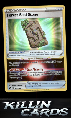 Forest Seal Stone 156/195 Pokemon Holo Rare SWSH12: Silver Tempest Card NM