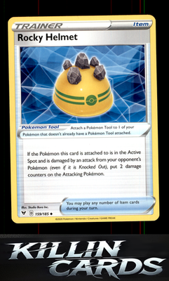 Rocky Helmet 159/185 Pokemon Uncommon SWSH04: Vivid Voltage Card NM