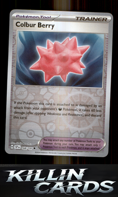 Reverse Holofoil Colbur Berry 168/191 Pokemon Uncommon SV08: Surging Sparks Card