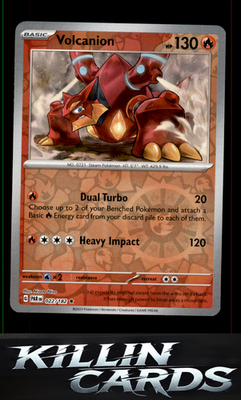 Reverse Holofoil Volcanion 022/182 Pokemon Rare SV04: Paradox Rift Card NM