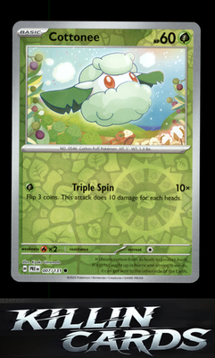 Reverse Holofoil Cottonee 007/131 Pokemon Common SV: Prismatic Evolutions Card N