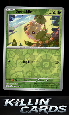 Reverse Holofoil Sewaddle 001/086 Pokemon Common SV: White Flare Card NM