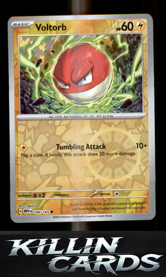 Reverse Holofoil Voltorb 100/165 Pokemon Common SV: Scarlet & Violet 151 Card NM