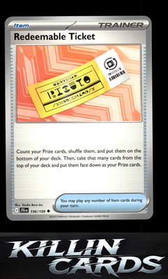 Redeemable Ticket 156/159 Pokemon Uncommon SV09: Journey Together Card NM
