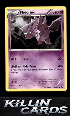 Nidorino 44/114 Pokemon Uncommon XY - Steam Siege Card LP