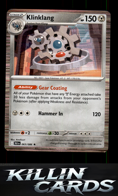 Klinklang 063/086 Pokemon Rare SV: Black Bolt Card NM