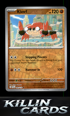 Reverse Holofoil Klawf 090/159 Pokemon Uncommon SV09: Journey Together Card NM