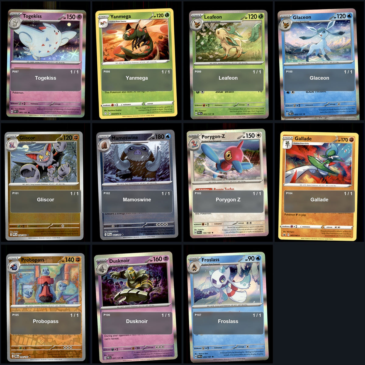 Pokemon TCG Generation 4 Sinnoh Pokemon Pokedex Set 105 Cards Collection