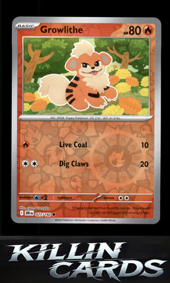 Reverse Holofoil Growlithe 027/182 Pokemon Common SV10: Destined Rivals Card NM