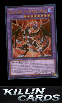 1st Edition Masquerade the Blazing Dragon (Platinum Secret Rare) RA02-EN022 YuGi
