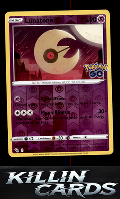 Reverse Holofoil Lunatone 034/078 Pokemon Uncommon Pokemon GO Card NM