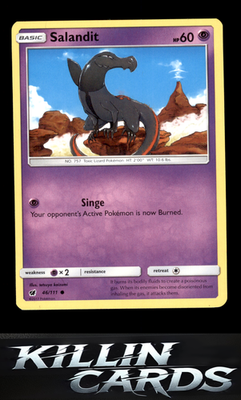 Salandit 46/111 Pokemon Common SM - Crimson Invasion Card NM