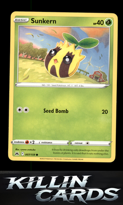 Sunkern 007/159 Pokemon Common Crown Zenith Card LP