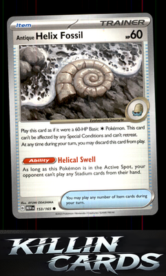 Antique Helix Fossil 153/165 Pokemon Common SV: Scarlet & Violet 151 Card NM