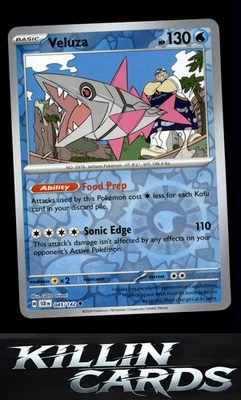 Reverse Holofoil Veluza 045/142 Pokemon Uncommon SV07: Stellar Crown Card NM