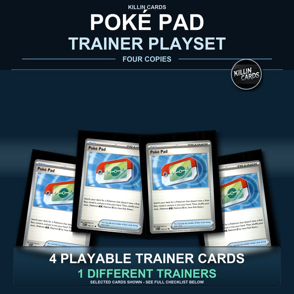 Pokemon TCG Poké Pad Trainer Card Playset 4 Cards