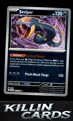 Reverse Holofoil Seviper 062/094 Pokemon Uncommon ME02: Phantasmal Flames Card N