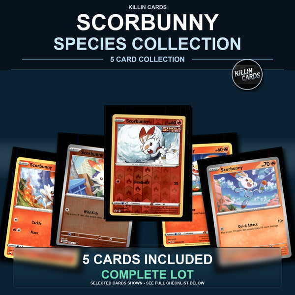 Pokemon TCG Scorbunny Species Collection 5 Different Cards