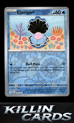 Reverse Holofoil Clamperl - 054/182 054/182 Pokemon Common SV10: Destined Rivals