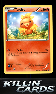 Torchic 25/160 Pokemon Common XY - Primal Clash Card LP