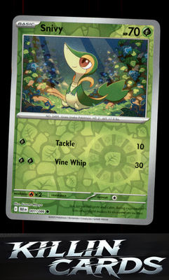 Reverse Holofoil Snivy 001/086 Pokemon Common SV: Black Bolt Card NM