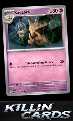 Kadabra 064/165 Pokemon Uncommon SV: Scarlet & Violet 151 Card NM