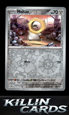 Reverse Holofoil Meltan 152/197 Pokemon Common SV03: Obsidian Flames Card NM