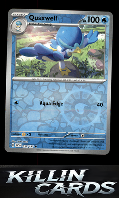 Reverse Holofoil Quaxwell 051/191 Pokemon Common SV08: Surging Sparks Card NM